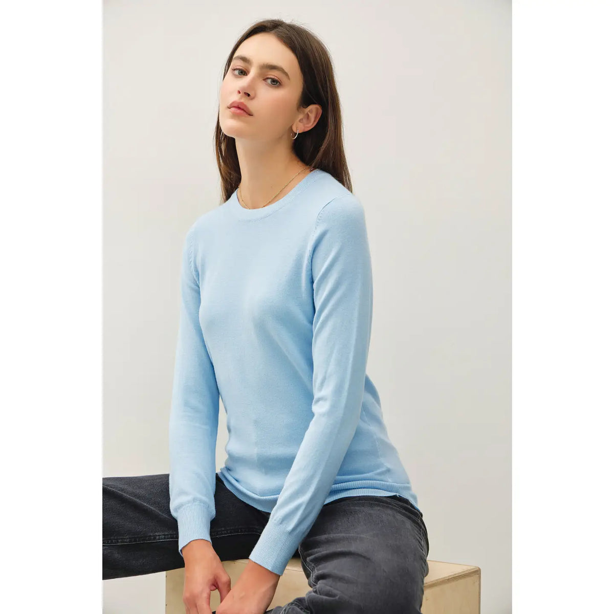 Basic Soft Crewneck Sweater-AVAILABLE in Pale Yellow, Light Pink, Sky Blue, Soft Green