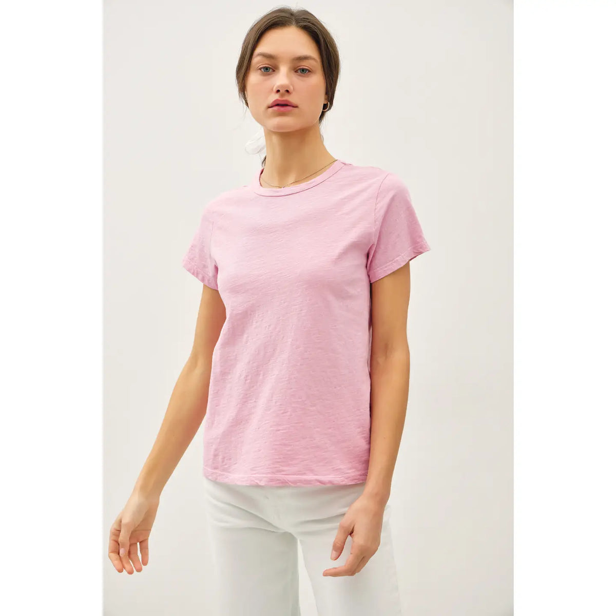 Garmet Dyed Slub Tshirt -available in Poppy Red, Banana, Pink, White or Blue
