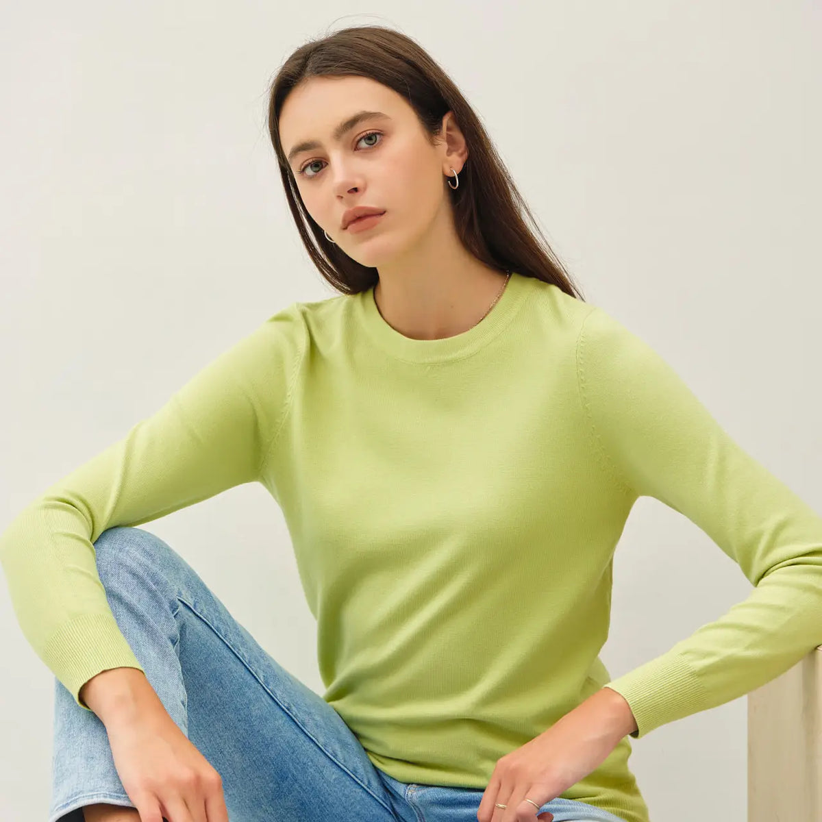 Basic Soft Crewneck Sweater-AVAILABLE in Pale Yellow, Light Pink, Sky Blue, Soft Green