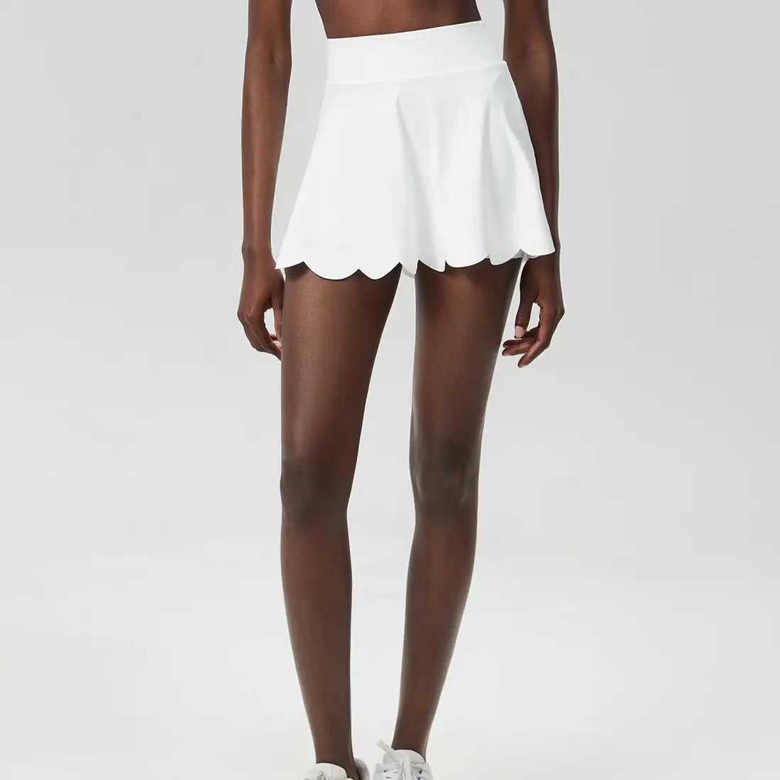 Quick-Dry SCALLOPED EDGE SKIRT WITH BUILT IN SHORT** WHITE, GREEN, LIGHT PURPLE OR BLACK- runs small