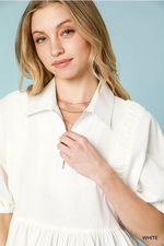 Peplum Zip Up Blouse