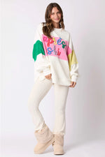 Knit Colorblock Oversized Swearshirt