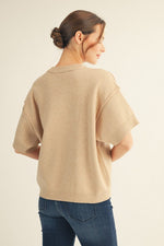 Nia Short Sleeve Sweater - Oatmeal