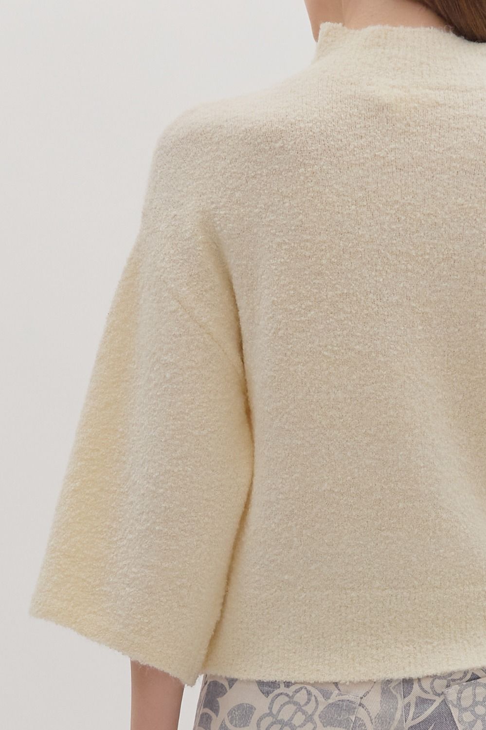 CREAM MOCK NECK SWEATER