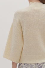 CREAM MOCK NECK SWEATER