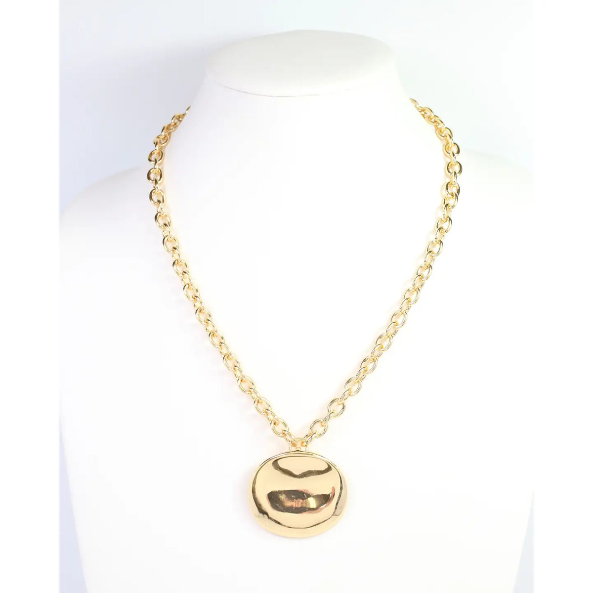 Andover Oval Charm Link Gold Statement Necklace