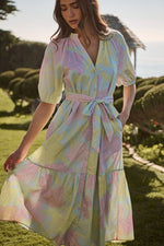 Brisa Floral Wynette Tiered Midi Dress