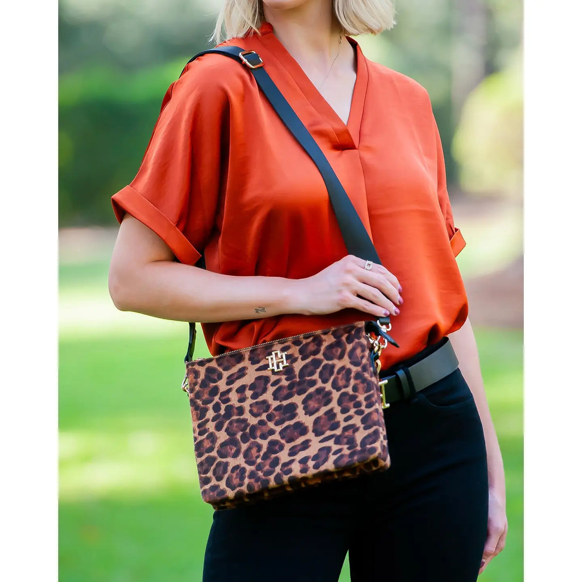 Ariana Crossbody Spotted Saddle by Caroline Hill