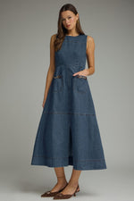 Darling Denim Midi with Horsebit Pocket Detail
