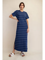 Rae Mode Butter Soft Navy/White Stripe Modal Scuba Maxi