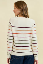 Striped Henley Sweater Top