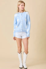 LIGHT BLUE HEART CARDIGAN