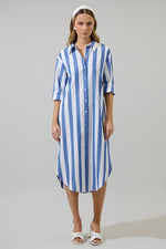 Jordy Striped Midi Shirt Dress