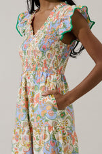 Sunfire Tiered Midi Dress Zamara Floral ( XS- XL)