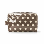 Polka Dot Waterproof Clear Cosmetic Makeup Pouch Bag- Brown