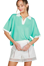 Mint Polo Collar Top