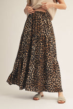 Zara Leopard Tiered Maxi Skirt ( Elastic Waist)