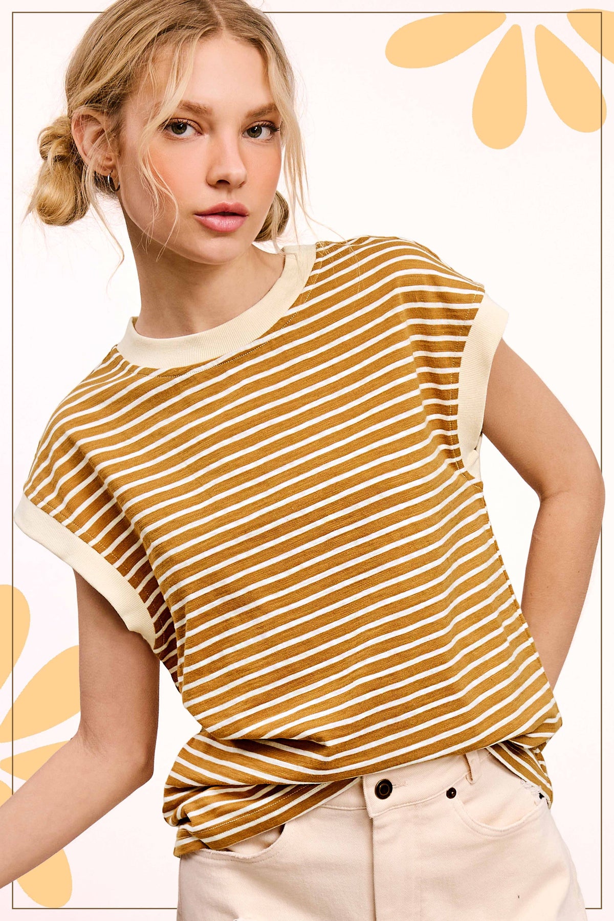 Nautical Cap Sleeve Striped Top