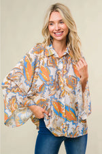 Free Fall Printed Woven Top