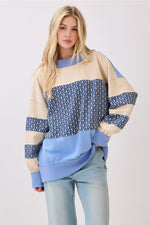 Retro Patchwork Terry Sweatshirt