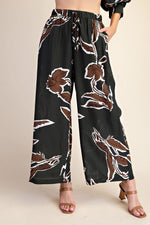 Eloise Elastic Drawstring Wide Pants- Hunter Green