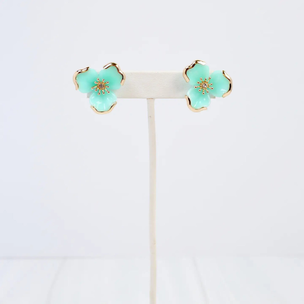 Eveleth Flower Post Earring Aqua