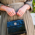 Vivienne Handbag Black Patent Crossbody by Caroline Hill