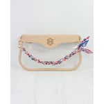 Serafina Scarf Purse Chain Navy Red Floral