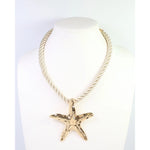 Grand Haven Starfish Cord Necklace Gold