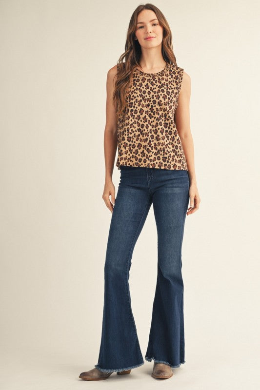 Addie Leopard Faux Suede Tank