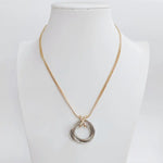 GOLD CHAIN WITH SILVER CIRCLE NECKLACE