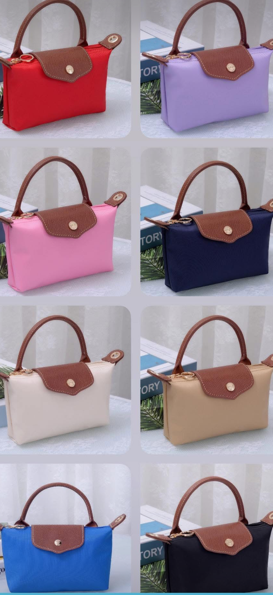 Dorian Nylon Mini Crossbody Bag- Black, Royal, Red, Sky Blue, Ivory, Navy, Fawn, Pink