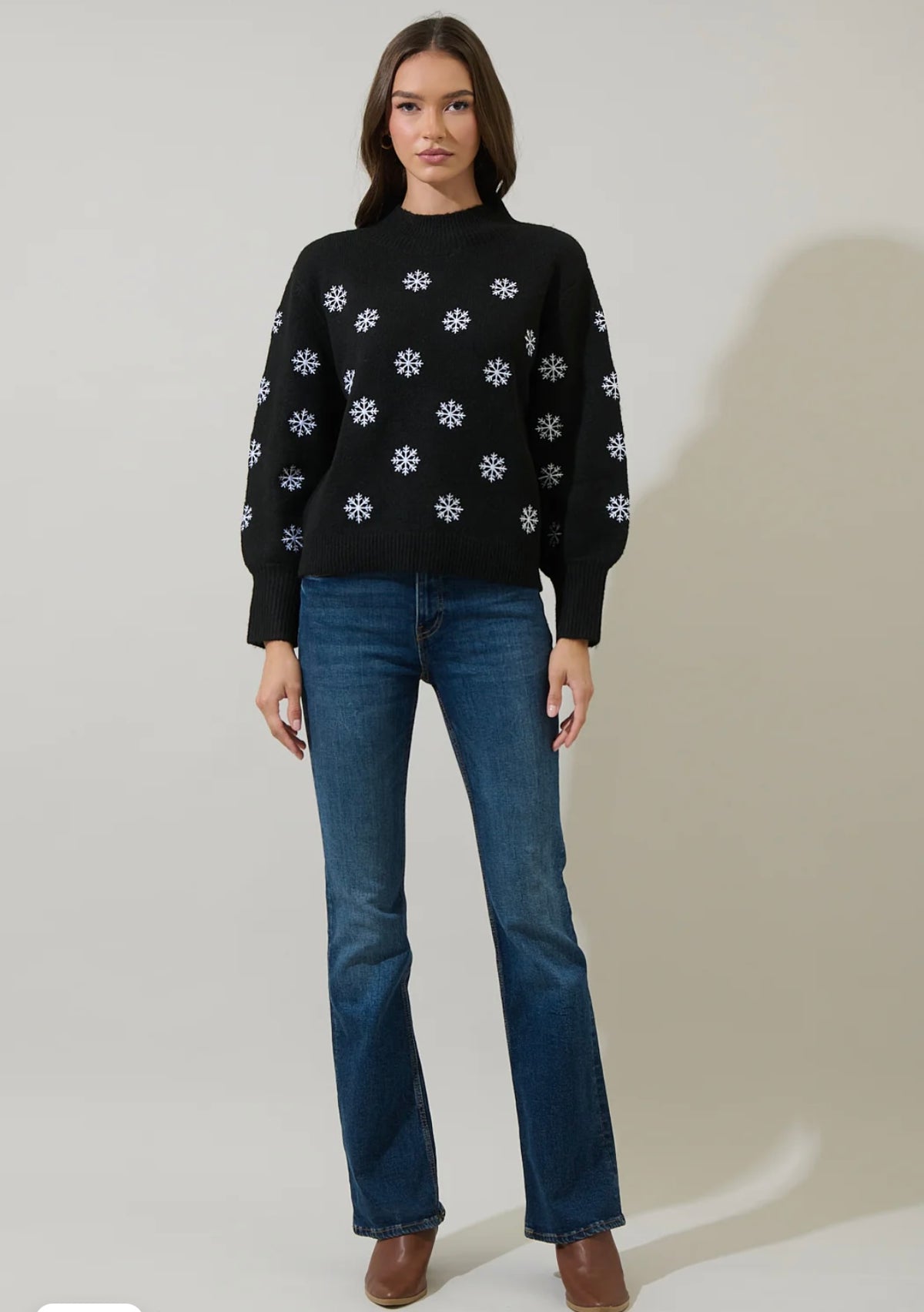 Snowflake Bliss Embroidered Sweater