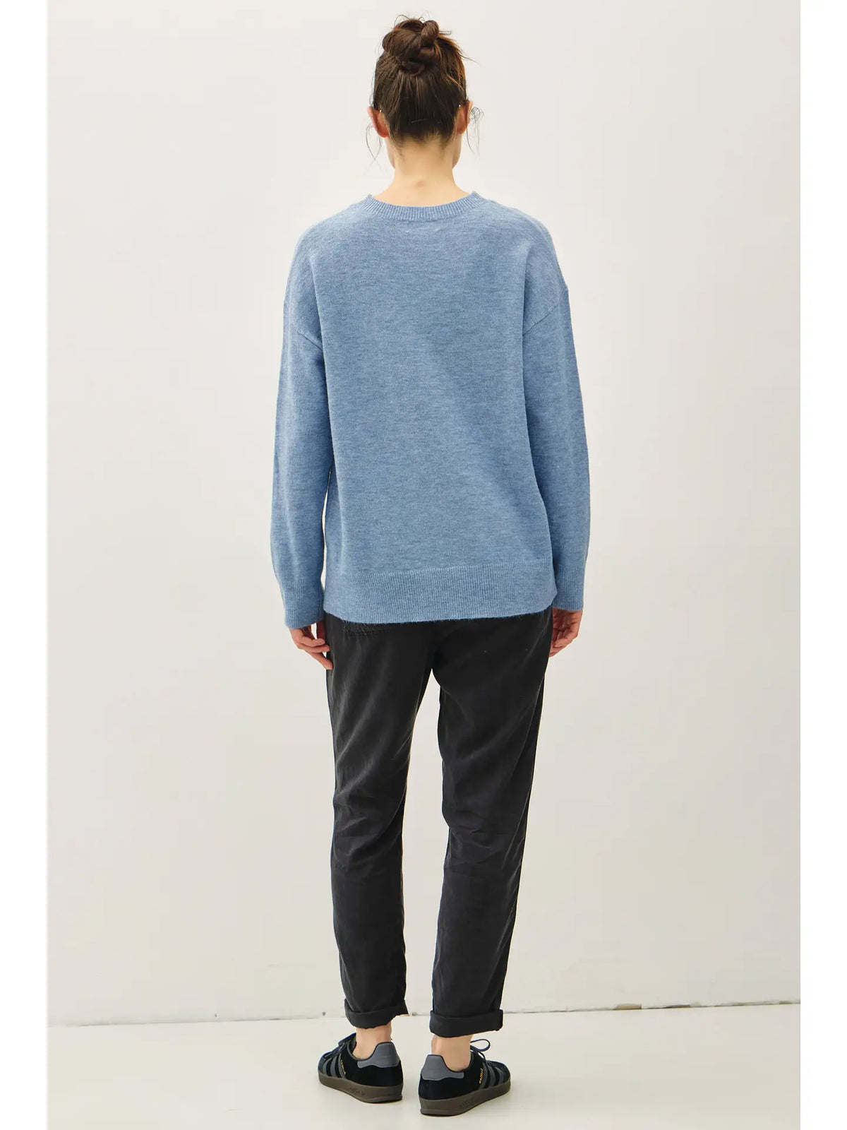 Soft Crewneck Classic Sweater-Country Blue