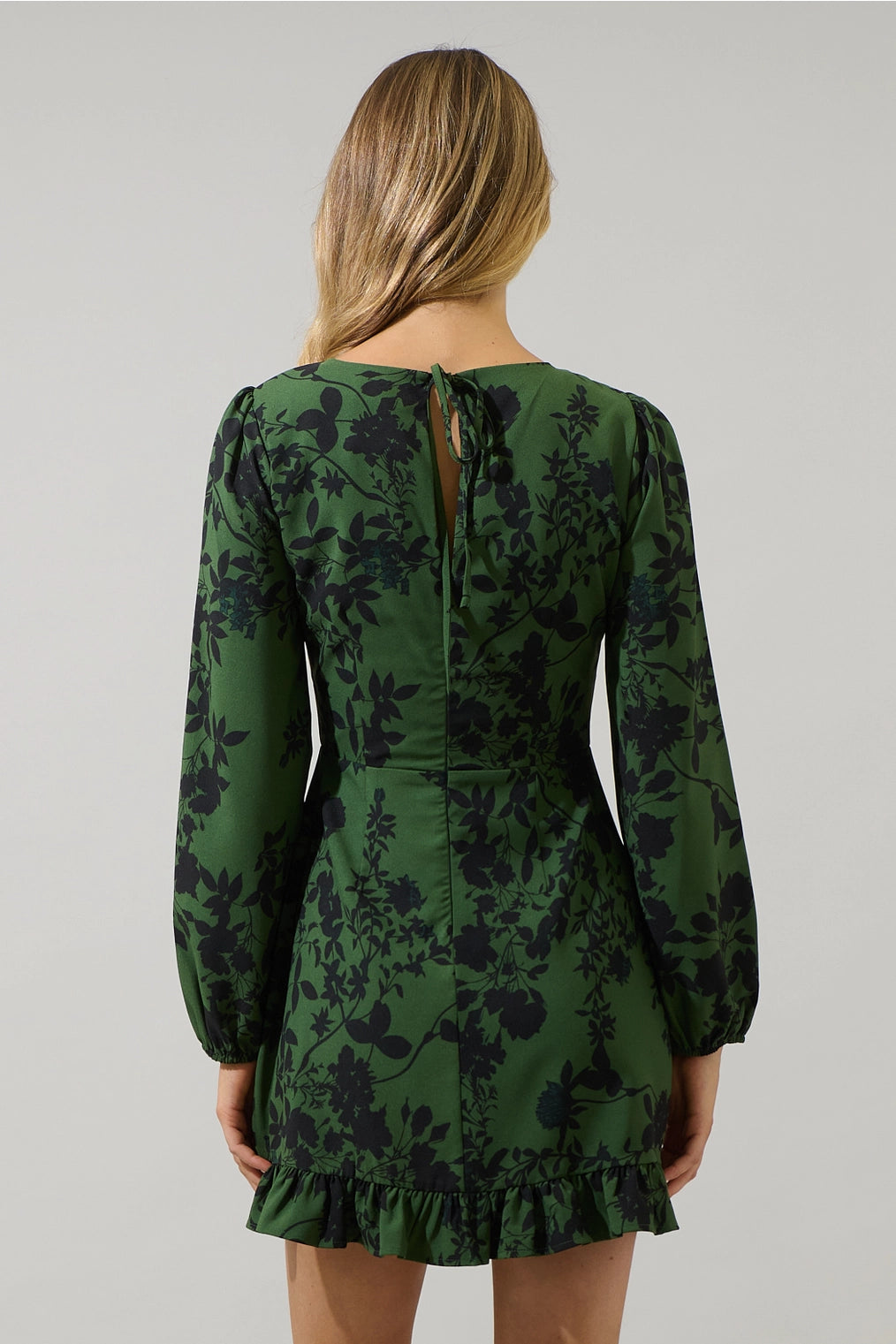 Tindrie Floral Ruffle Flounce Mini Dress