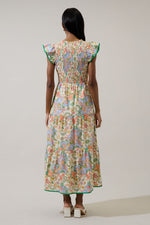 Sunfire Tiered Midi Dress Zamara Floral ( XS- XL)