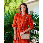 Cecilia Circle Logo Handbag Taupe by Caroline Hill