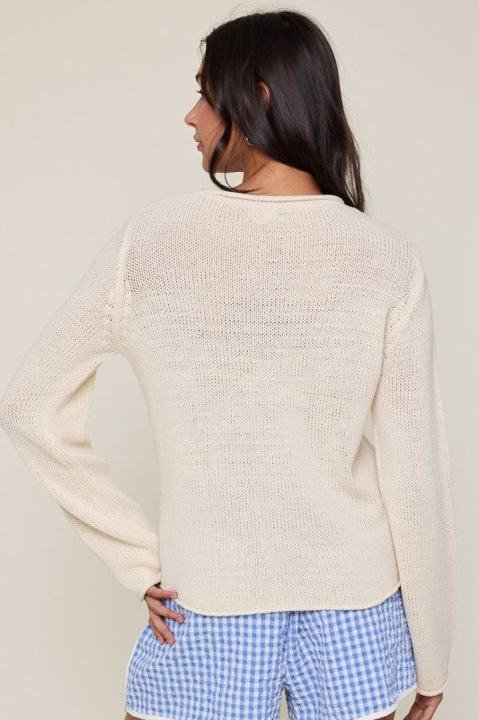 Sally Seashell Embroidered Sweater