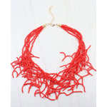 Highland Seed Bead Layered Necklace Red