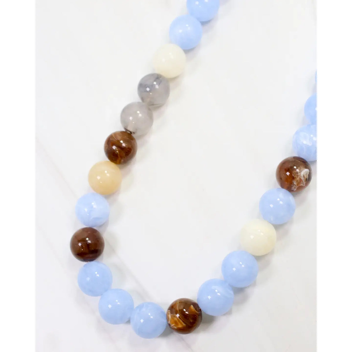 Brockton Chunky Beaded Necklace Baby Blue