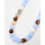 Brockton Chunky Beaded Necklace Baby Blue