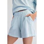Blake Pigment Washed Cotton Shorts SET by Rae Mode- Light Blue