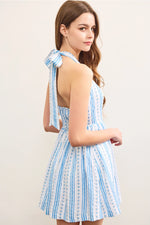 Dalia Floral Halter Tie Mini Dress