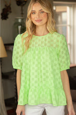 Yoke and Flared Textured Top
