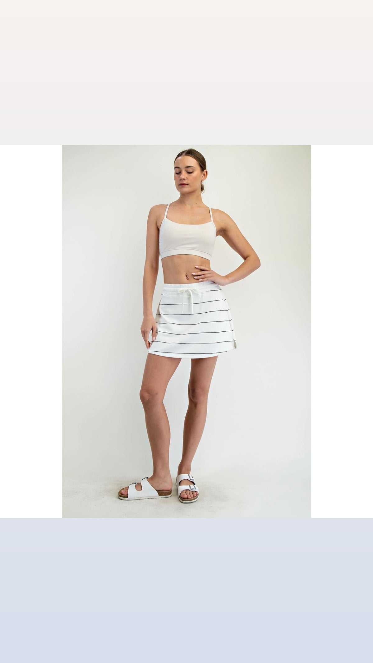 RAE MODE BUTTER SOFT STRIPED SKORTS * Black with White Stripe or White with Black Stripe