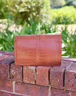 Cecilia Circle Logo Handbag Saddle by Caroline Hill