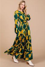 Geometric Print Tiered Maxi