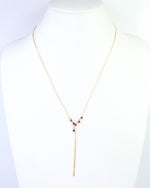 Merida Beaded Tassel Necklace -Garnet