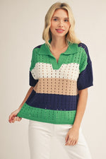 Colorblock Crochet Sweater
