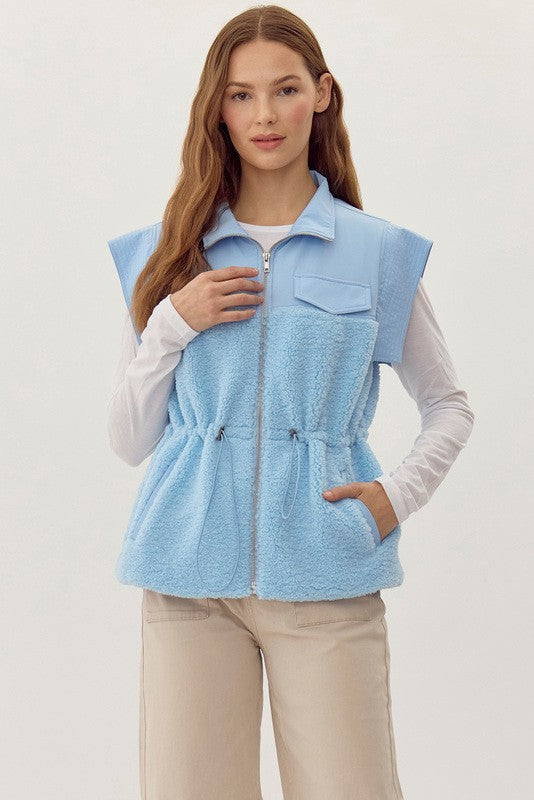 BLUE MIX MEDIA ZIP UP VEST